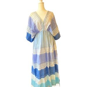 LemLem striped blue cotton kaftan